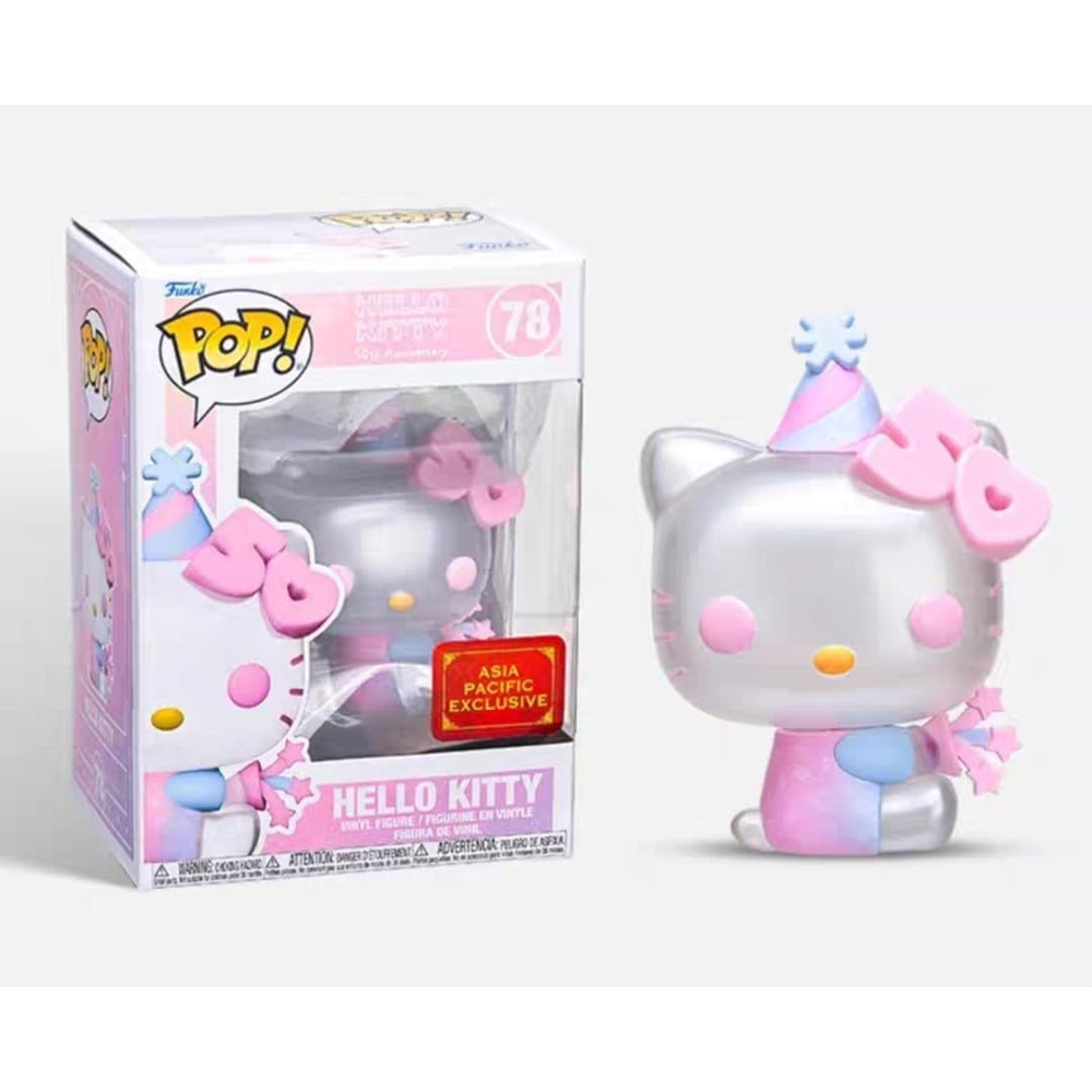 Funko POP! Sanrio: Hello Kitty 50th Anniversary - Hello Kitty with Party Hat Vinyl Figure #78 Asia Pacific Exclusive (ONLINE ORDER ONLY)