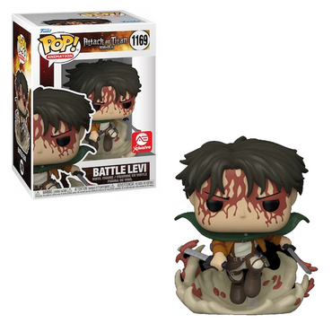 Funko POP! Attack on Titan - Battle Levi (Bloody) Vinyl Figure #1169 Alliance Entertainment Exclusive [READ DESCRIPTION] (ONLINE ORDER ONLY)