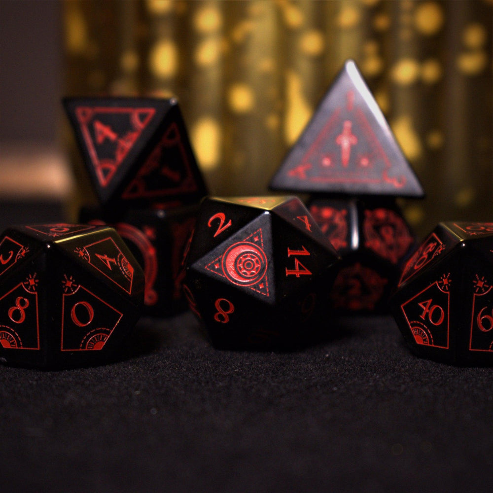 Pre-Order || Fabled Mark Obsidian Stone Dice Set
