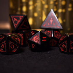 Pre-Order || Fabled Mark Obsidian Stone Dice Set