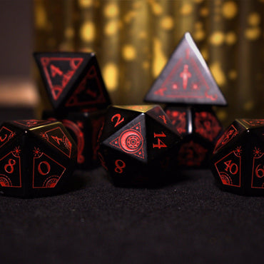 Pre-Order || Fabled Mark Obsidian Stone Dice Set