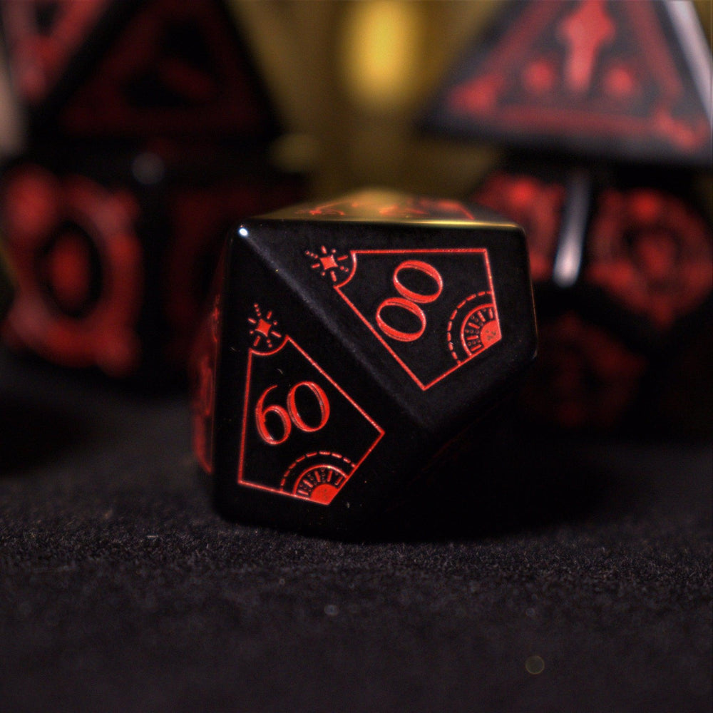 Pre-Order || Fabled Mark Obsidian Stone Dice Set