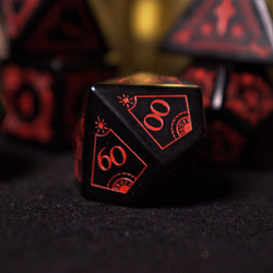 Pre-Order || Fabled Mark Obsidian Stone Dice Set