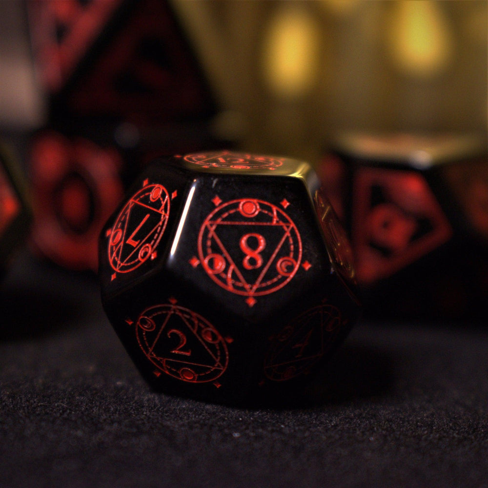 Pre-Order || Fabled Mark Obsidian Stone Dice Set