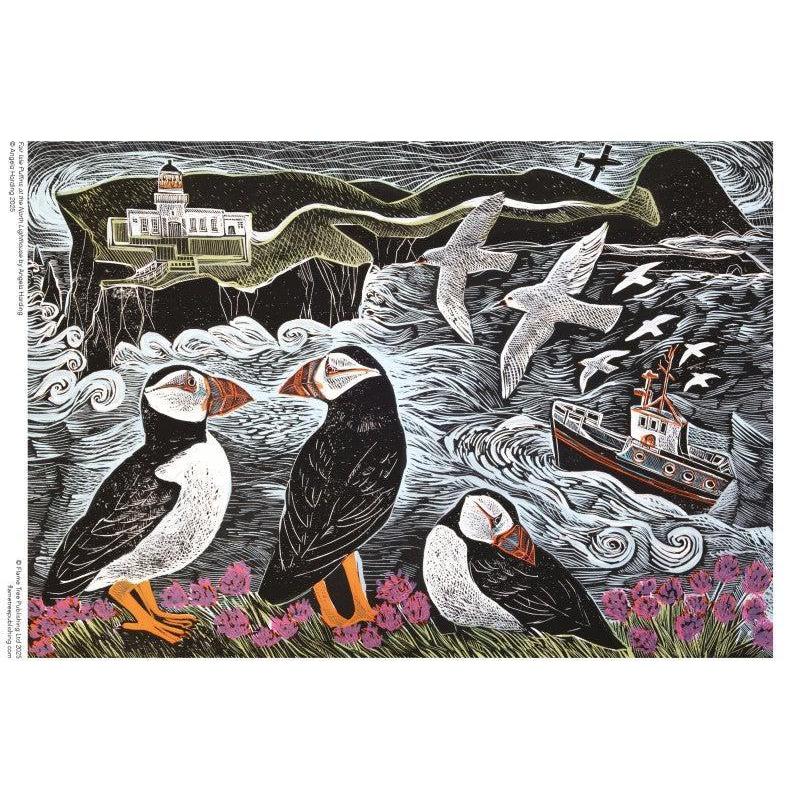 Fair Isle Puffins by Angela Harding 1000 Piece Jigsaw Puzzle Flame Tree