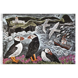 Fair Isle Puffins by Angela Harding 1000 Piece Jigsaw Puzzle Flame Tree
