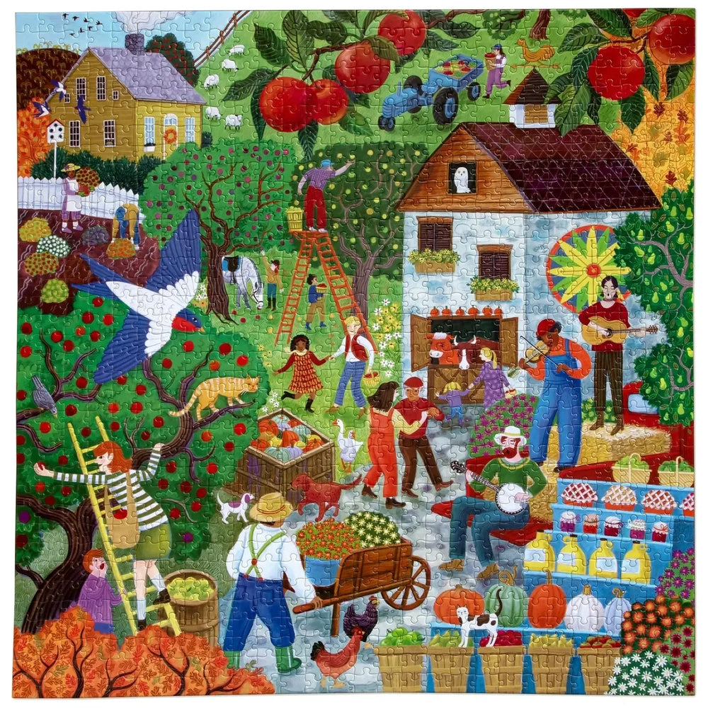 Fall Apple Picking 1000 Piece Jigsaw Puzzle eeBoo (ONLINE ORDER ONLY)