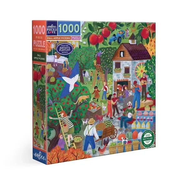 Fall Apple Picking 1000 Piece Jigsaw Puzzle eeBoo (ONLINE ORDER ONLY)