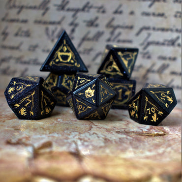 Pre-Order || Fangs of Winter Blue Sandstone Stone Dice Set
