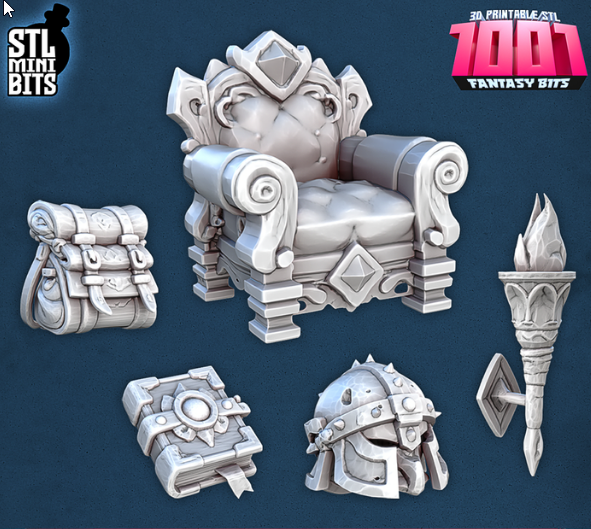 3D Printed STL Miniatures Fantasy Bits Starter Set 28 - 32mm War Gaming D&D (Online Only)