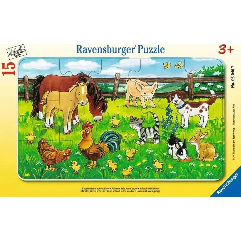 Farm Animals in the Meadow 15 Piece Tray Jigsaw Puzzle Ravensburger