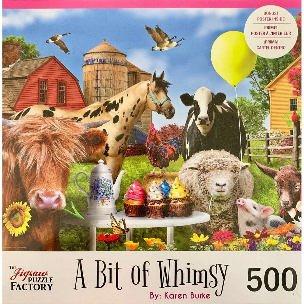 Farm Party A Bit of Whimsy 500 Piece Jigsaw Puzzle Leap Year (ONLINE ORDER ONLY)