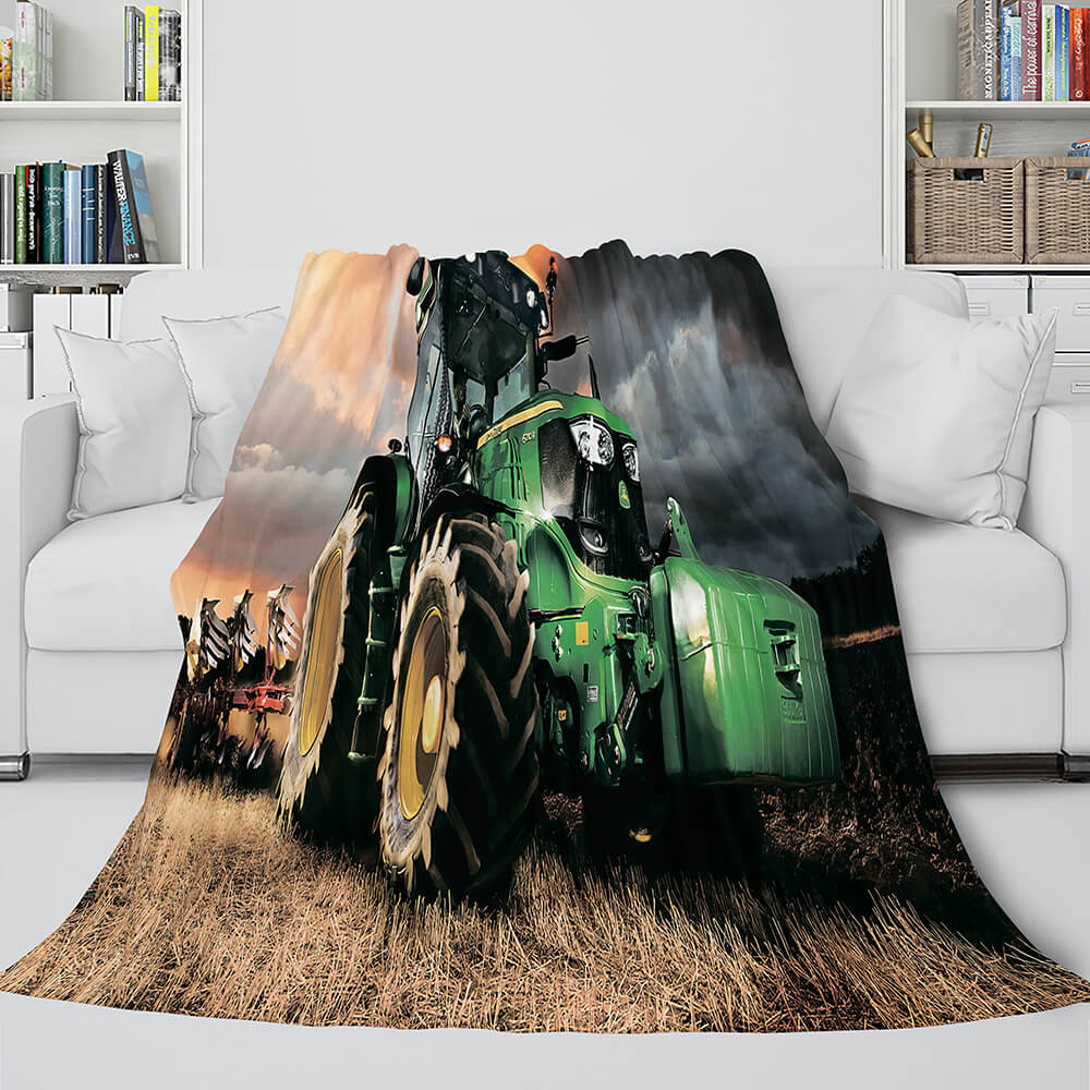 Farming Tractor Blanket Flannel Fleece Throw Room Decoration (Online Order Only)