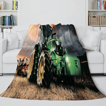 Farming Tractor Blanket Flannel Fleece Throw Room Decoration (Online Order Only)