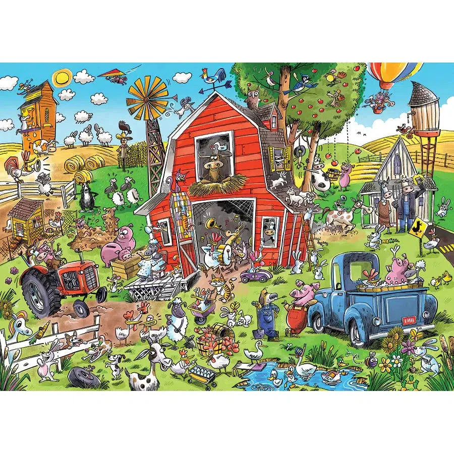 Farmyard Folly Doodle Town 1000 Piece Jigsaw Puzzle Cobble Hill (ONLINE ORDER ONLY)