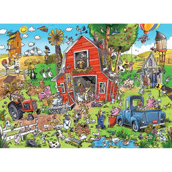 Farmyard Folly Doodle Town 1000 Piece Jigsaw Puzzle Cobble Hill (ONLINE ORDER ONLY)