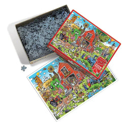 Farmyard Folly Doodle Town 1000 Piece Jigsaw Puzzle Cobble Hill (ONLINE ORDER ONLY)