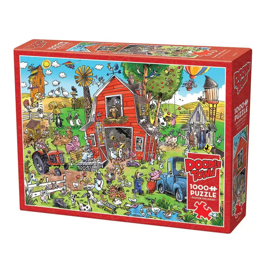 Farmyard Folly Doodle Town 1000 Piece Jigsaw Puzzle Cobble Hill (ONLINE ORDER ONLY)