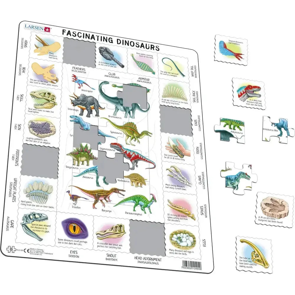 Fascinating Dinosaurs 35 Piece Tray Jigsaw Puzzle Larsen