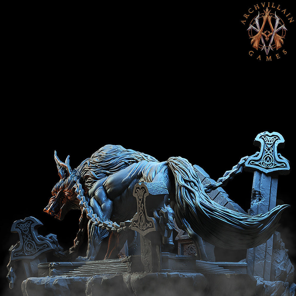 3D Printed Archvillain Games Moonbiten - Fenris the Wolf God 28mm 32mm D&D (Online Only)