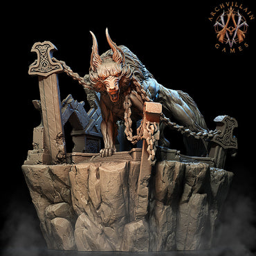 3D Printed Archvillain Games Moonbiten - Fenris the Wolf God 28mm 32mm D&D (Online Only)