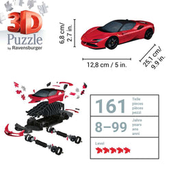 Ferrari SF90 Stradale Red 161 Piece 3D Jigsaw Puzzle Ravensburger (ONLINE ORDER ONLY)