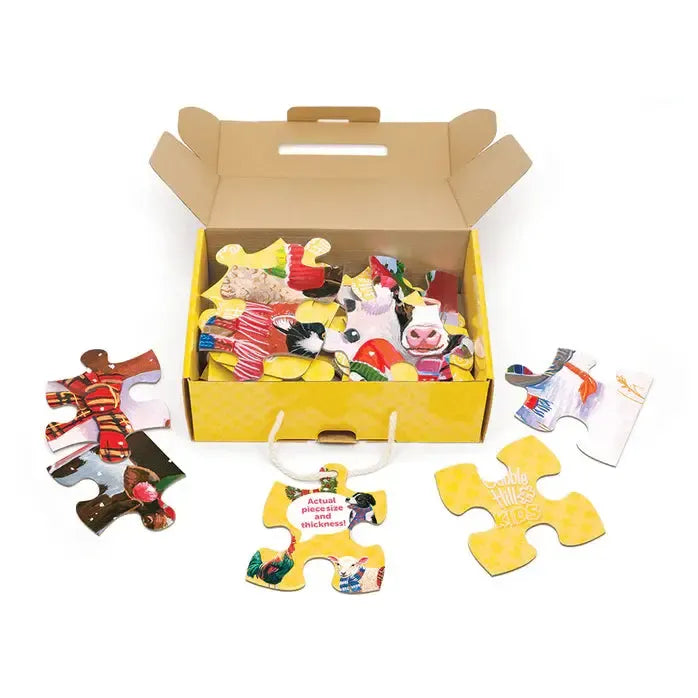 Festive Farmyard Greetings 35 Piece Floor Jigsaw Puzzle Cobble Hill