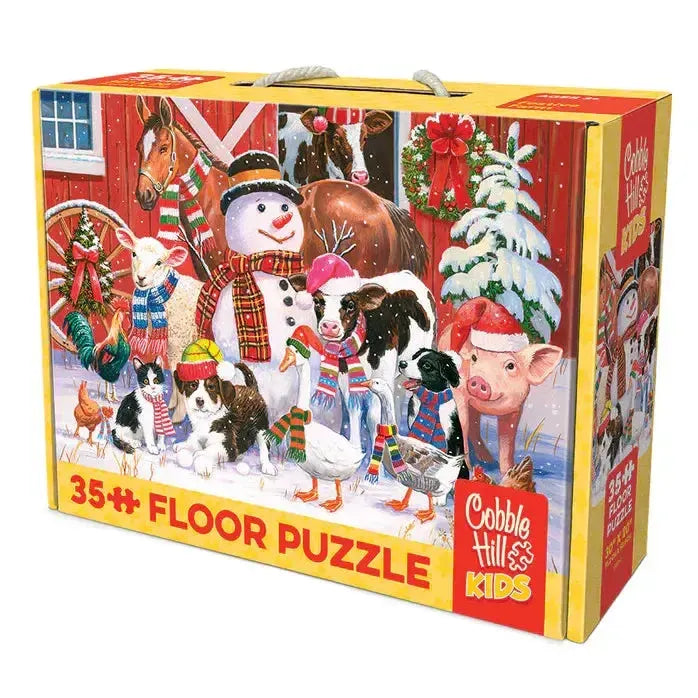 Festive Farmyard Greetings 35 Piece Floor Jigsaw Puzzle Cobble Hill