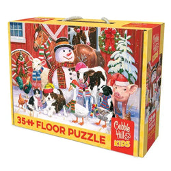 Festive Farmyard Greetings 35 Piece Floor Jigsaw Puzzle Cobble Hill
