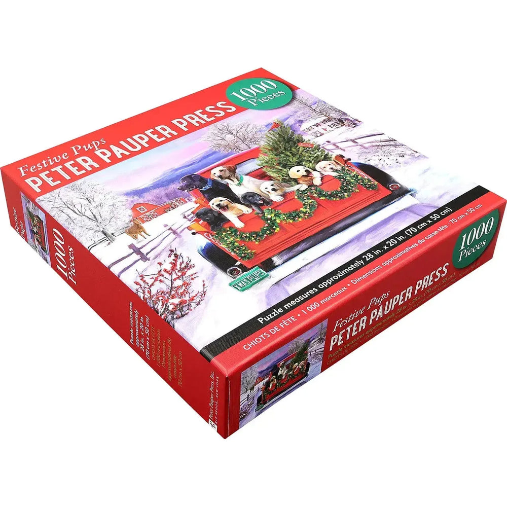Festive Pups 1000 Piece Jigsaw Puzzle Peter Pauper