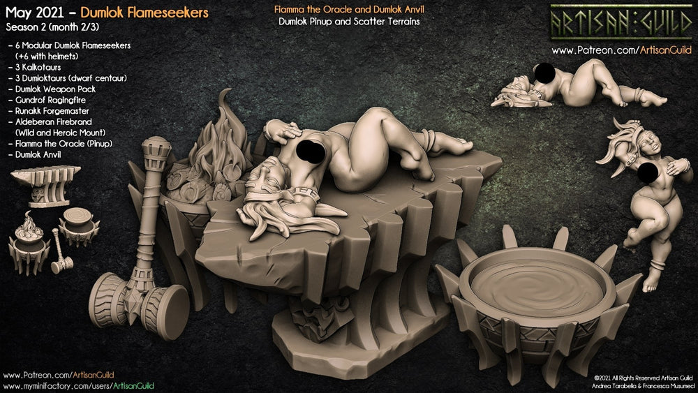 3D Printed Artisan Guild Dumlok Anvil Fiamma the Oracle Dumlok Flameseekers 28mm 32mm (Online Only)
