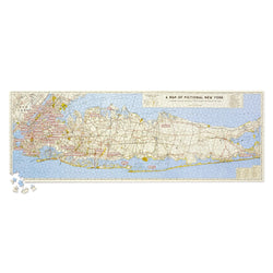 Fictional Map of New York City 1000 Piece Panoramic Jigsaw Puzzle Brass Monkey (ONLINE ORDER ONLY)