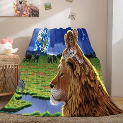 Fiercely Lion Flannel Blanket Room Decoration (Online Order Only)