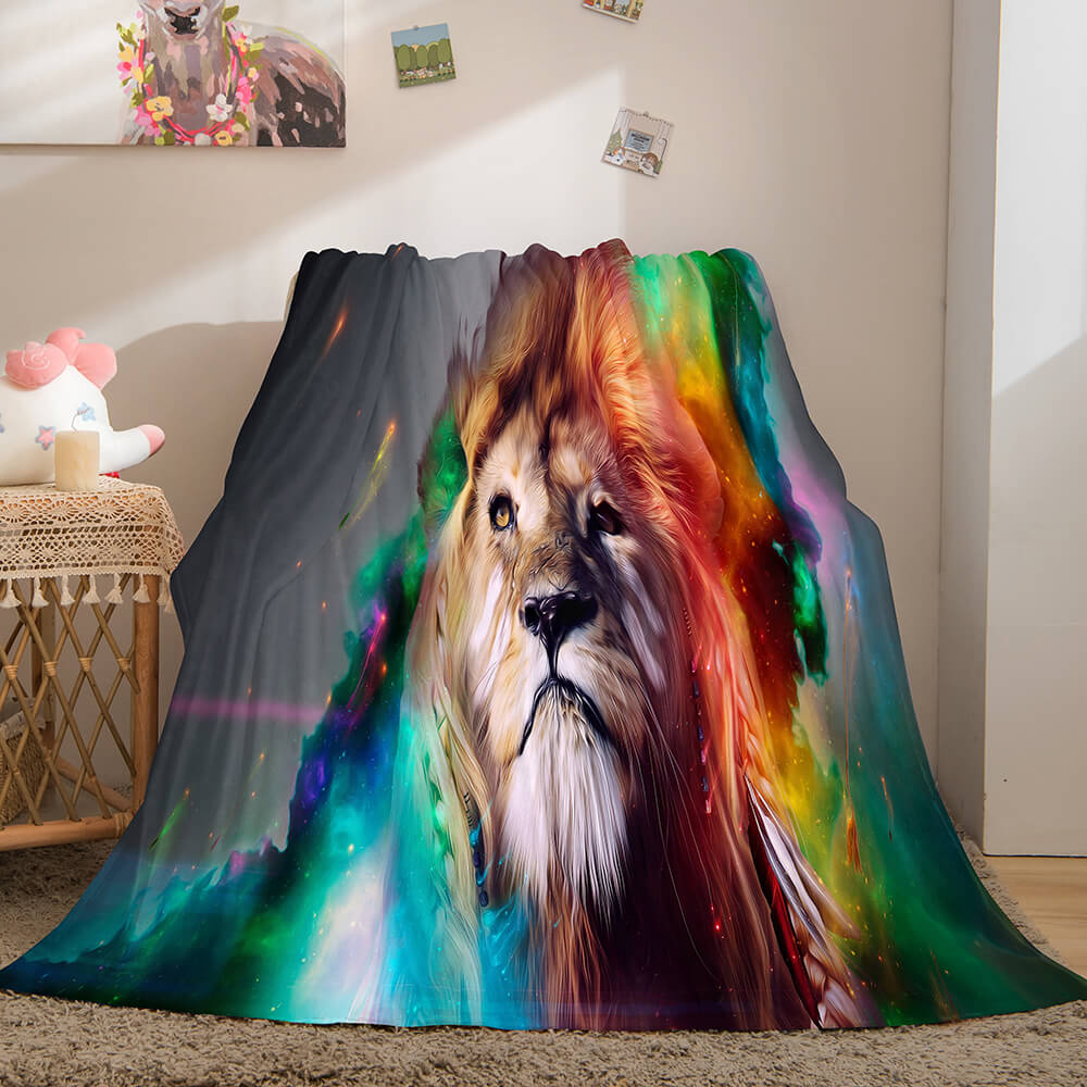 Fiercely Lion Flannel Blanket Room Decoration (Online Order Only)