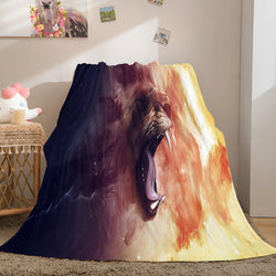 Fiercely Lion Flannel Blanket Room Decoration (Online Order Only)