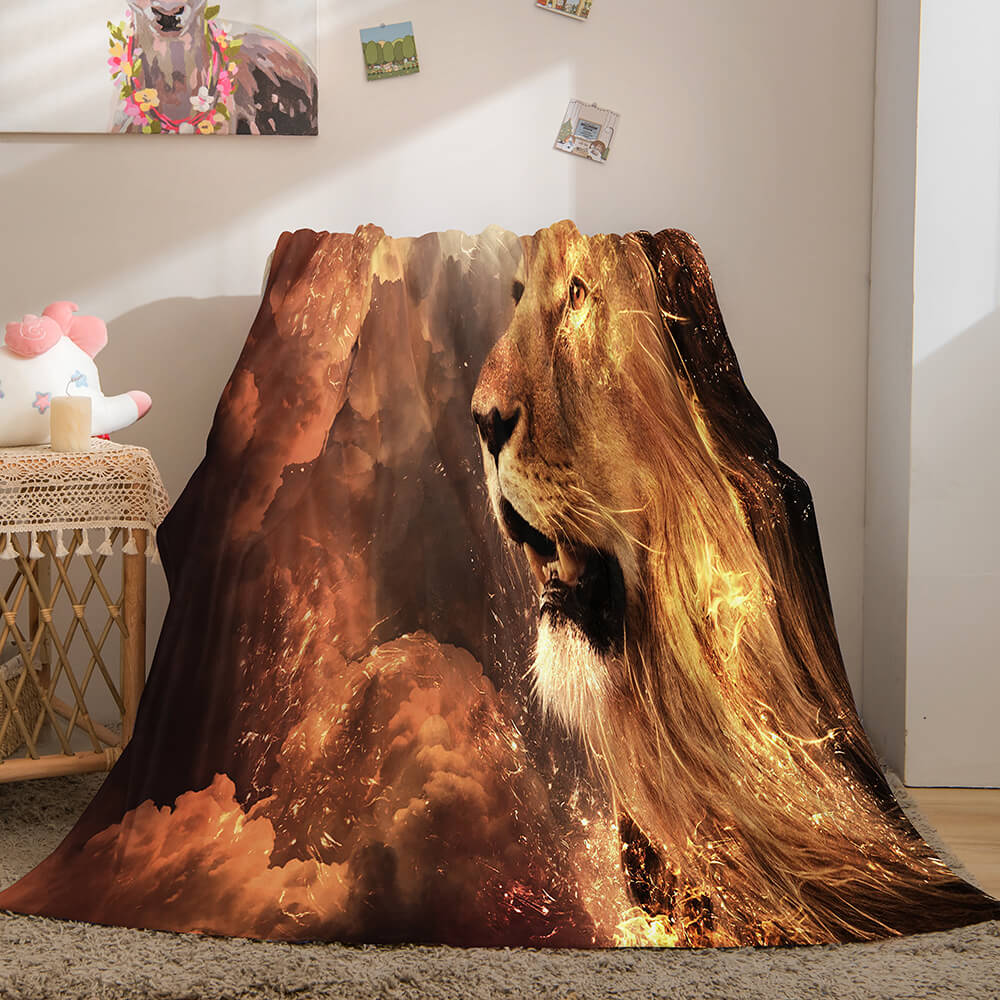 Fiercely Lion Flannel Blanket Room Decoration (Online Order Only)