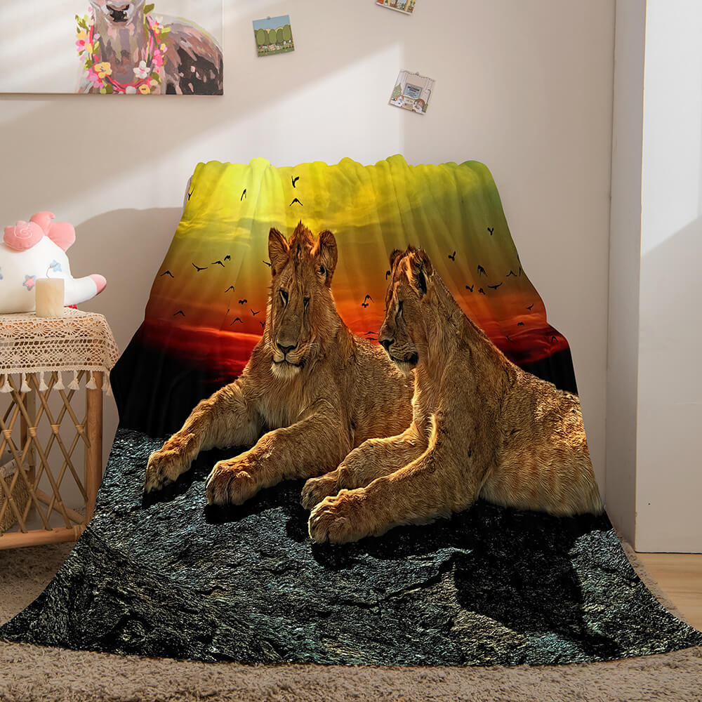 Fiercely Lion Flannel Blanket Room Decoration (Online Order Only)