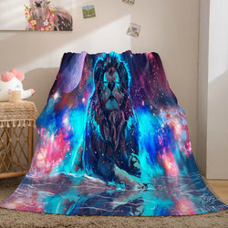 Fiercely Lion Flannel Blanket Room Decoration (Online Order Only)