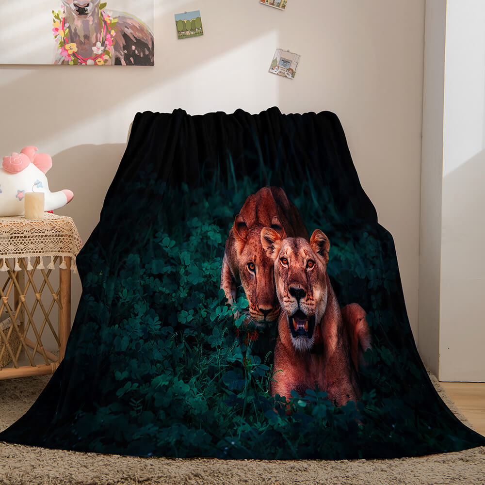 Fiercely Lion Flannel Blanket Room Decoration (Online Order Only)