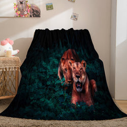 Fiercely Lion Flannel Blanket Room Decoration (Online Order Only)