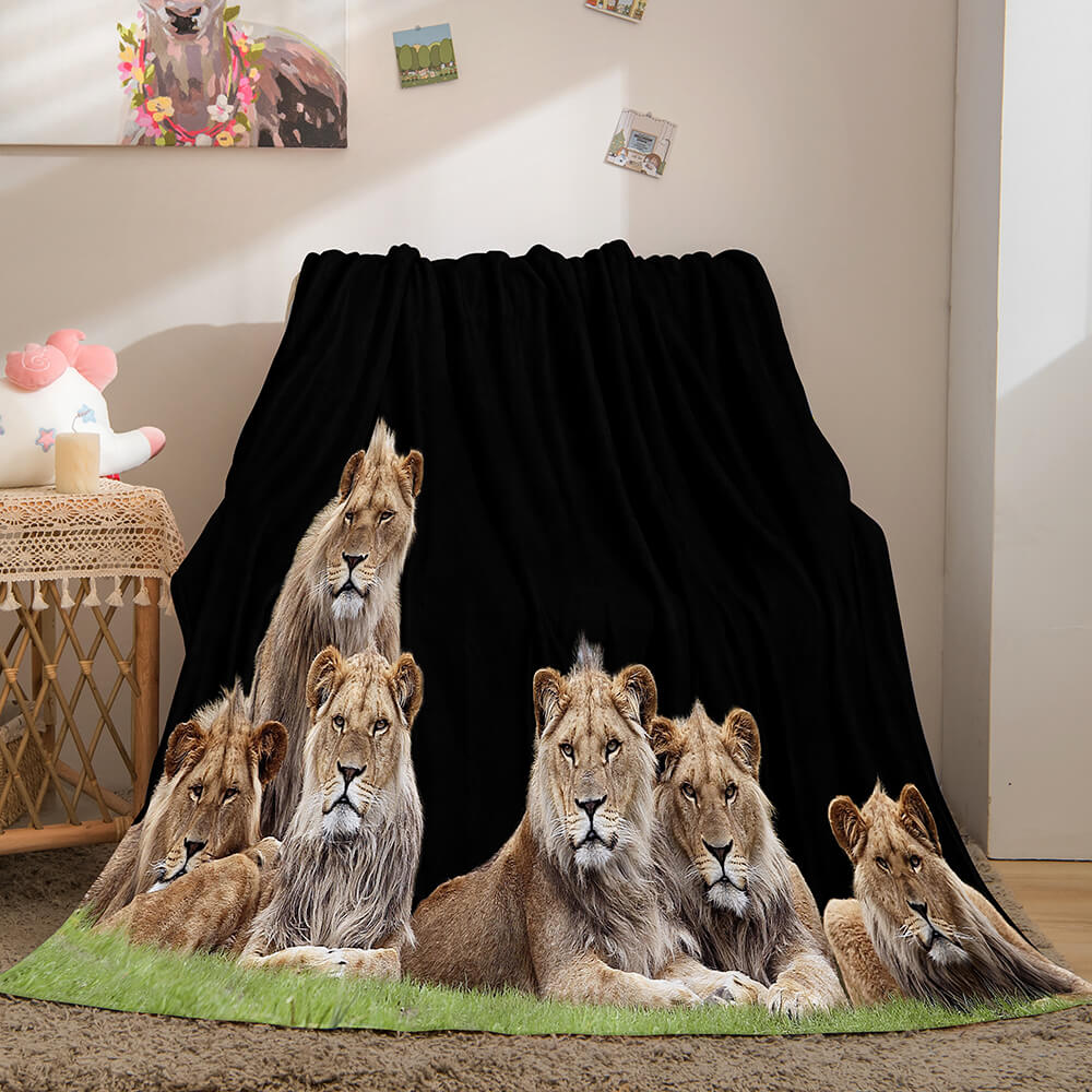Fiercely Lion Flannel Blanket Room Decoration (Online Order Only)