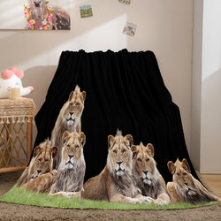 Fiercely Lion Flannel Blanket Room Decoration (Online Order Only)