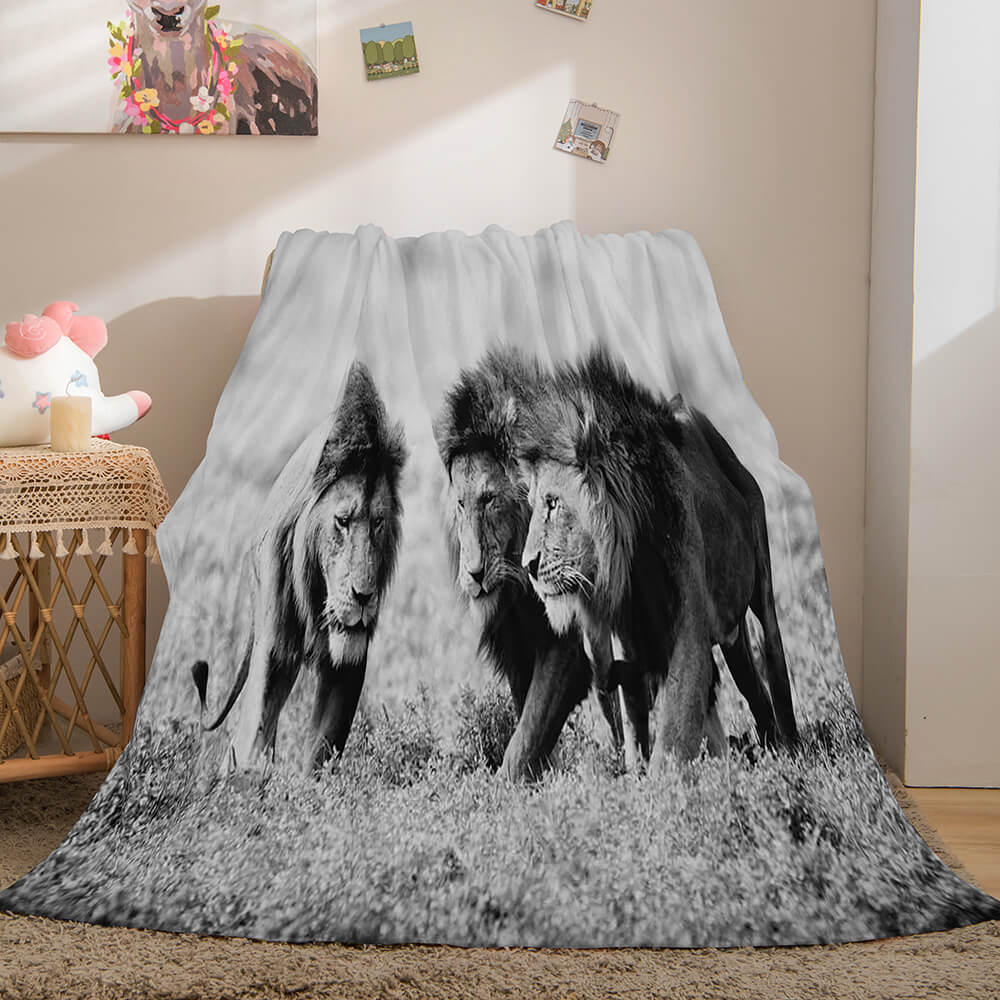Fiercely Lion Flannel Blanket Room Decoration (Online Order Only)