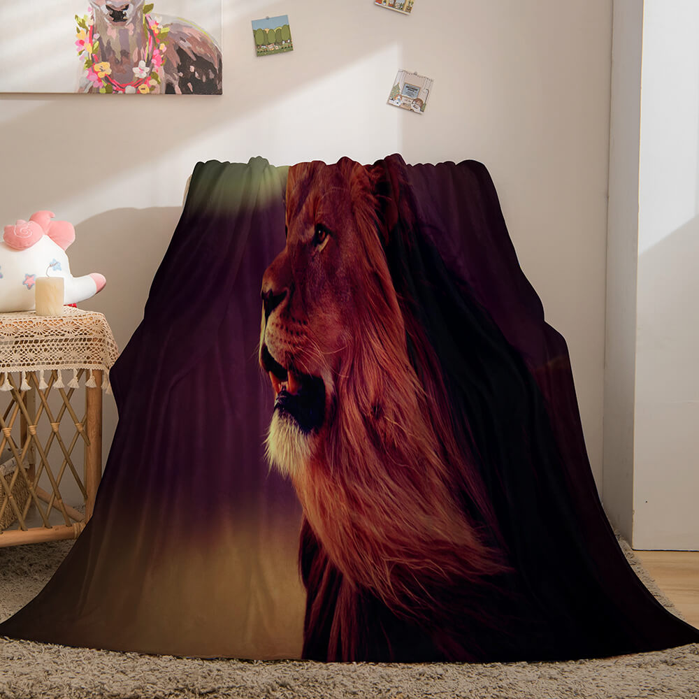 Fiercely Lion Flannel Blanket Room Decoration (Online Order Only)