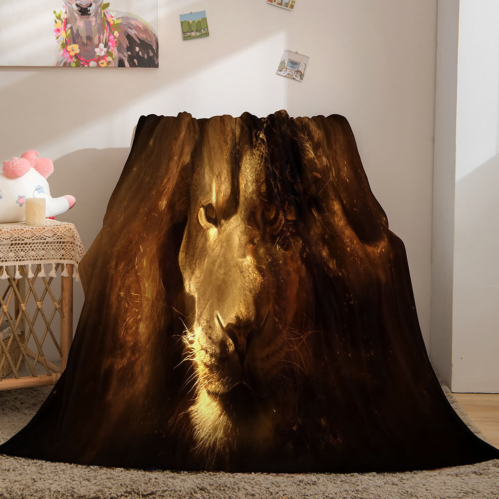 Fiercely Lion Flannel Blanket Room Decoration (Online Order Only)
