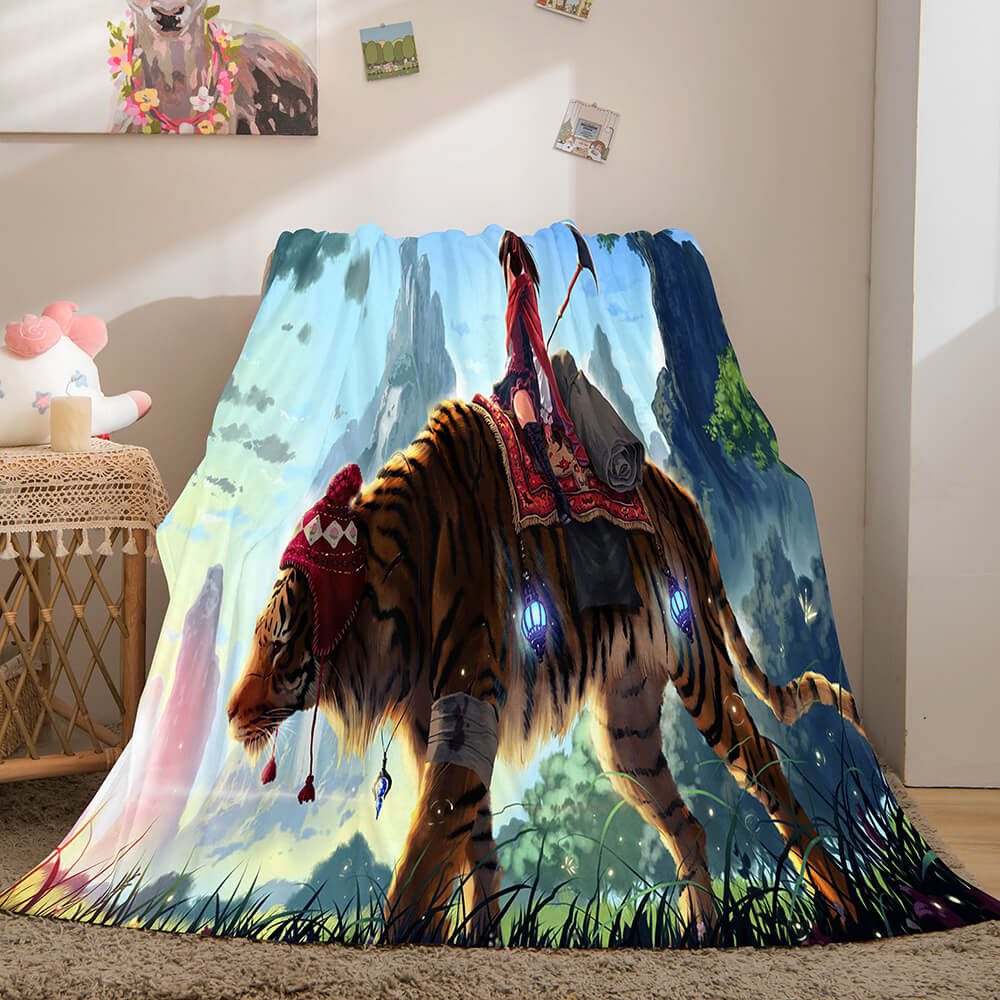 Fiercely Lion Flannel Blanket Room Decoration (Online Order Only)