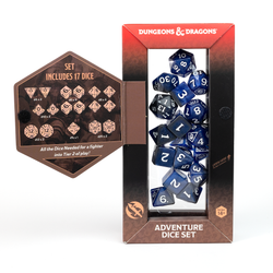 D&D Adventure Dice Set - Fighter Edition | Blue 17pc Collection (ONLINE ORDER ONLY)