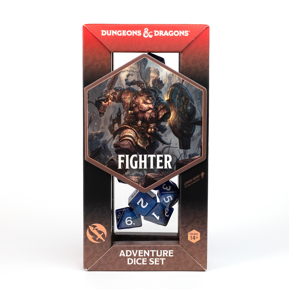 D&D Adventure Dice Set - Fighter Edition | Blue 17pc Collection (ONLINE ORDER ONLY)