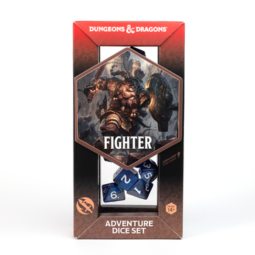 D&D Adventure Dice Set - Fighter Edition | Blue 17pc Collection (ONLINE ORDER ONLY)