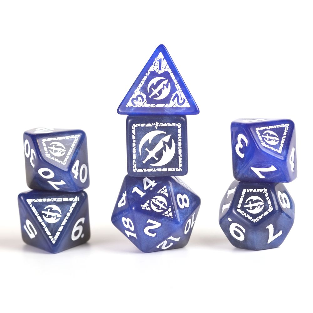 D&D Adventure Dice Set - Fighter Edition | Blue 17pc Collection (ONLINE ORDER ONLY)